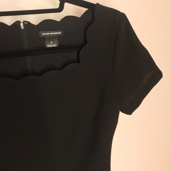 Club Monaco Avaline scalloped black mini dress - Picture 10 of 16